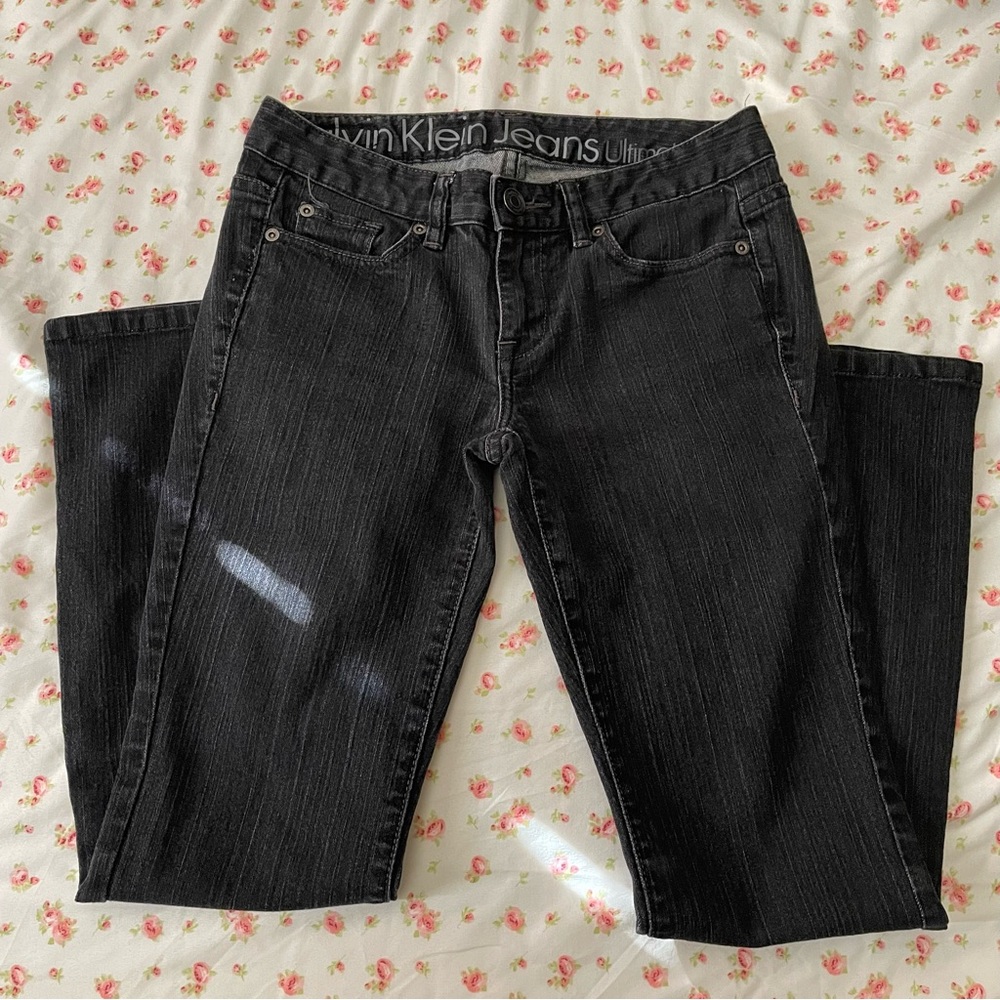calvin klein low rise flare 90s style jeans